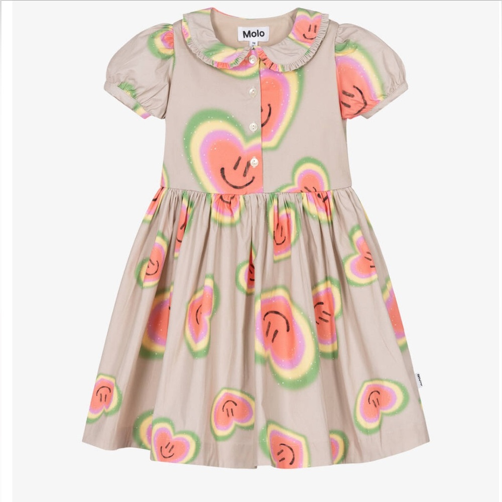 Molo Smiley Heart Dress girls size 110/116, 4-7 years
